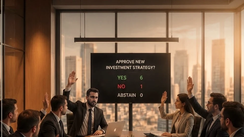 Executive boardroom and company decision process